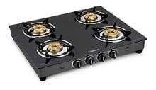 Sunflame 4-Burner Auto-Ignition Glass-Top Gas Stove (GT 4B Crown BK AI) - (GAS1)