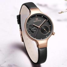 Navi Force Luxury Brand  Fashion Casual Simple Leather Strap Watch For Women