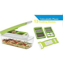 Primelife Sazavat Plastic Fruit & Vegetable Chopper 12 in 1, Green and