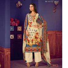 Designer Karachi Suit with Digital Print & Embroidery - Light Yellow/Blue Floral Color Kurta Salwar for Women