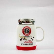 Starbucks Ceramic Mug with Lid & Silicon Base