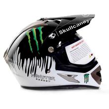 Black/White Dirt Helmet with Single Visor- 911