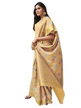 Stylee Lifestyle Floral Gold Banarasi Jacquard Saree - 2288