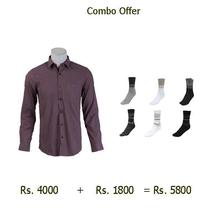 Turtle Checkered Full Sleeve Shirt for Men (4001) and Happy Feet 6 pair of Antibacterial Socks(1011)-Combo Offer