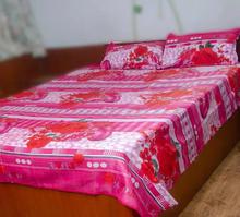 Printed Cotton Multicolor Double BEDSHEET with 2 (Two) Pillow Cover