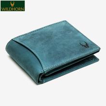 WildHorn Nepal® RFID Protected 100% Men Leather Wallet (Blue Hunter)