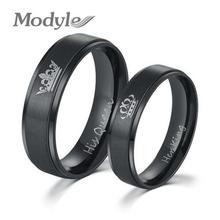 Modyle 2018 New Fashion DIY Couple Jewelry Her King and His Queen Stainless Steel Wedding Rings for Women Men