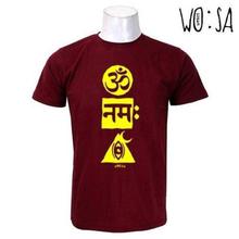 Maroon Om Nama Shiva Printed T-Shirt For Men