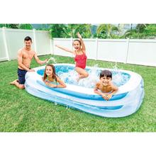Intex Swim Center Family Inflatable Pool, 103" X 69" X 22", for Ages 6+ With Pump
