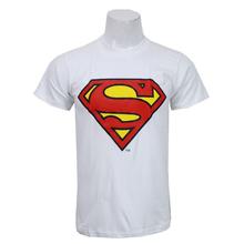 Men's White Superman Print Tshirt