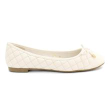 DMK Off-White Textured Bowed Pump Flat Shoes For Women - 97161