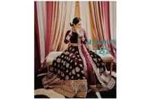 Embroidered Semistitched Velvet Lehenga Set For Women-Maroon