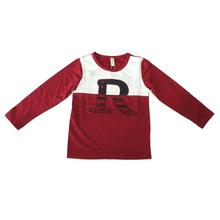 Maroon/White Printed Full Sleeves T-Shirt For Boys