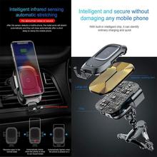 BASEUS In-car Air Vent Phone Holder Vehicle Bracket Intelligent Sensor Wireless Phone Charger - Black