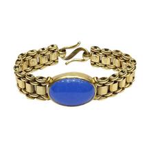 Golden/Blue Stoned Bracelet For Men