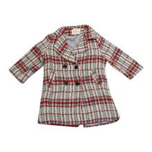 Red Woolen Buttoned Coat For Girls