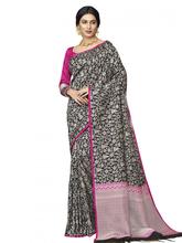 Stylee Lifestyle Black Banarasi Jacquard Saree -1939