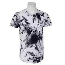 Men Pattern Printed T-Shirt White/Black