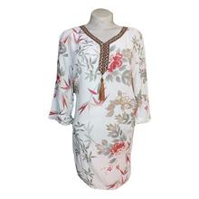 White Floral Printed Top For Women