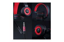 PTron Mamba Stereo Wired Headphone With Mic For All Smartphones (Black/Red)