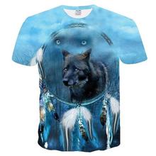 BIANYILONG 2018 flame Wolf printed 3D T shirts Men T-shirts New Design