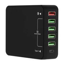 Type-C Port + 5-Port USB QC 3.0 Quick Charge Power Dock Wall Charger