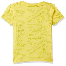 Giny & Jony Boys Yellow Printed Round Neck T-Shirt