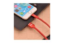 PTron Indigo USB Lightning Cable Jeans Cloth Sync Data Cable Charger For IOS Smartphones (Red)