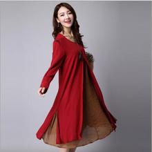 Envsoll Two-piece Linen Dress Maternity Dresses Pregnant Skirt