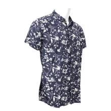 Blue/White Cotton Floral Printed Shirt For Men