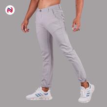 Nyptra Light Grey Stretchable Cotton Chinos For Men