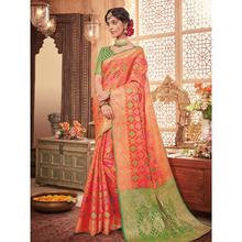 Stylee Lifestyle Orange Patola Silk Jacquard Saree (1733)