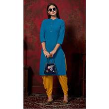 Plain Round Cut Buttoned Kurti For Women