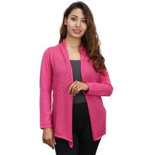 Pink Self Pattern Thin Outer For Women