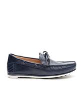 Carlton London Navy Blue Textured Boat Shoes For Men (CLCLM-1428NVY)