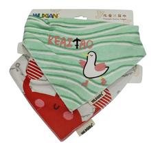 Pack Of 2 Printed Baby Saliva Towel - Green/Red