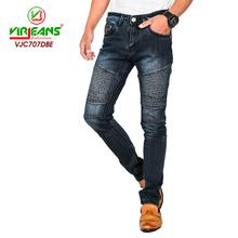 Virjeans Stretchy Ripped Design Biker Denim Pant for Men (VJC 707) Dark  Blue