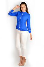 Bella Jones Long Sleeve Blouse with Contrast Piping For Women