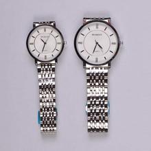 Moment White Dial Stainless Steel Couple Watches