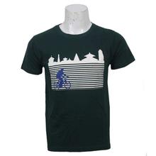 Green Round Neck Printed Cotton T-shirt For Men - MTP1038