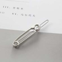 Silver Cute Metal Safety Pin Shaped Hairpin