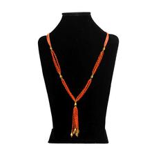 Orange Crystal 3 Mala Beaded Potey For Women 83cm