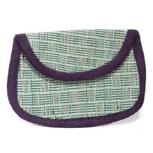 Purple/Green Checkered Small  Zip Purse For Women