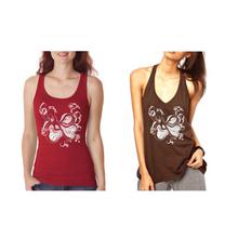 Pack Of 2 'Octopus' Printed Tank Tops For Women – Maroon/Black