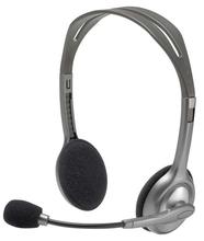 Logitech H110 3.5mm Dual Plug Computer Stereo Headset - Grey