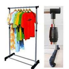 Adjustable Single Pole Clothes Hanger Rack