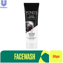 Pond'S Pure Detox Anti-Pollution Purity Face Wash With Activated Charcoal Deep Cleans Impurities Dirt And Pollution For 2X Brighter Glowing Skin,50 gm