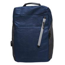 POSO Grey/Blue Solid Laptop Backpack - Unisex