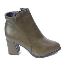 Synthetic Block Heeled Ankle Boots For Women - 3780