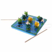 Magnetic Fishing Frog Animal Model Set Kid Wooden Toy 42006001